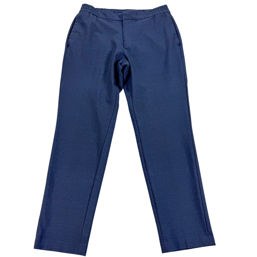Banana Republic Dress Pants Mens 33x29 Blue Check Mason Athletic Tapered Stretch